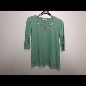 Brand New LOGO Lori Goldstein Teal Shirt